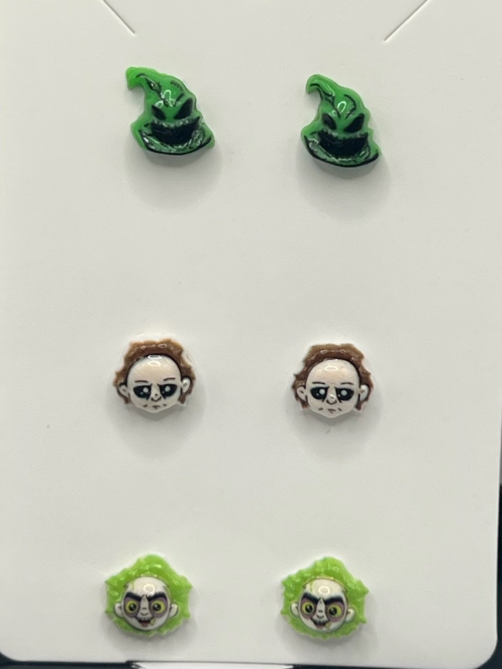 🪲🎃 Halloween Character Earring Set - Oogie Boogie, Michael Myers, Beetlejuice